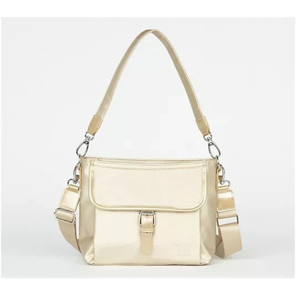 IHKWIP  Convertible Buckle Shoulder Crossbody Strap Metlc Champagne bag A671473